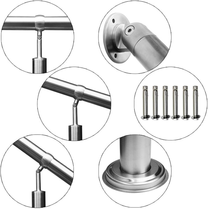 Edelstahl Handlauf Treppengeländer Geländer für Treppe Treppen mit Wandhalter seitliche Montage Wand