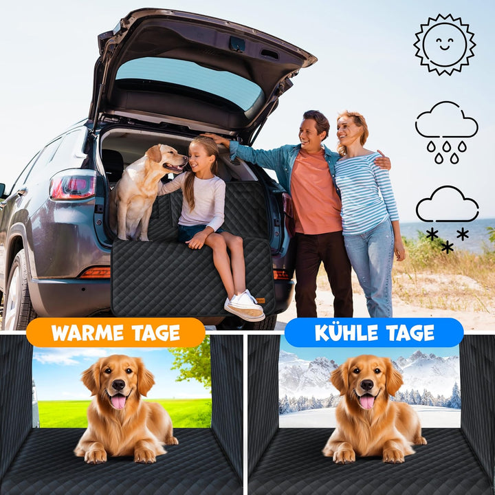 Lovpet Kofferraumschutz mit Seiten- und Ladekantenschutz Hundedecke fΓΌr Auto-RΓΌckbank mit Sichtfenst