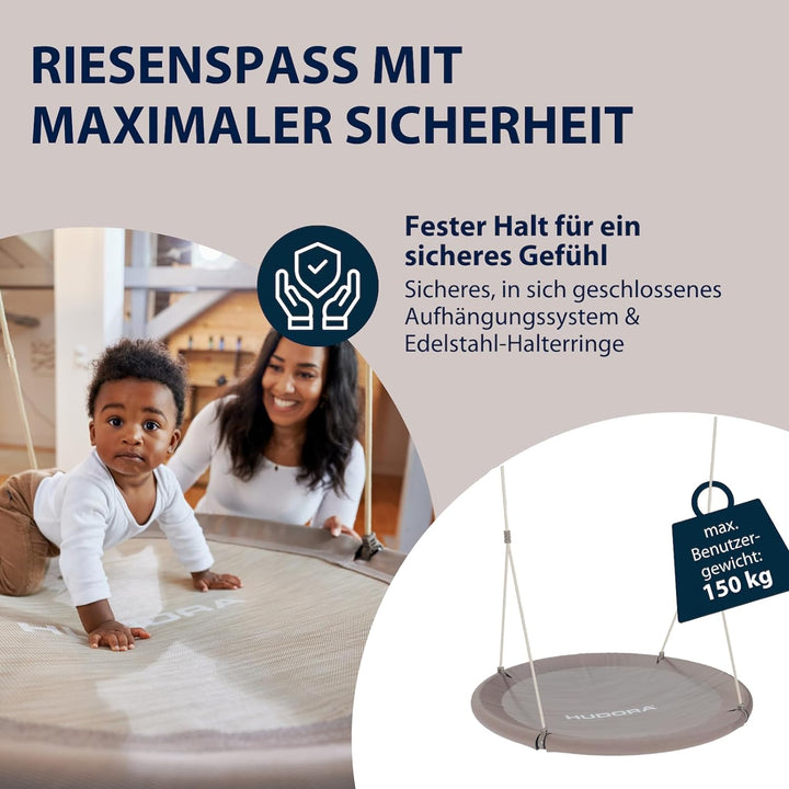 HUDORA Nestschaukel Lounge - Höhenverstellbare Nestschaukel mit 90/110cm Durchmesser für bis zu 150k
