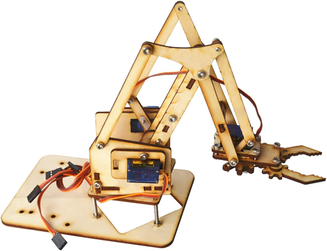 4 DOF Holz Roboter mechanischer Arm sg90 Servo Science Experiment DIY Kit für Arduino Raspberry Pi S