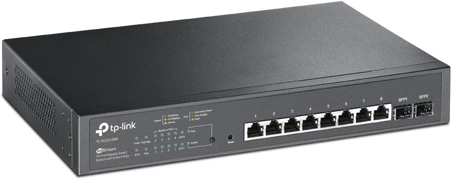 TP-Link TL-SG2210MP 8 Port Gigabit Smart PoE Switch mit 2 SFP-Slots & EAP653 AX3000 Gigabit Dualband