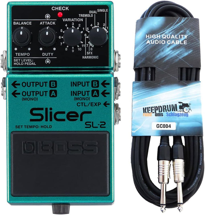 Boss SL-2 Slicer Effektgerät + keepdrum Klinken-Kabel