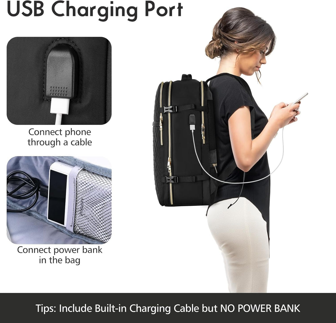 MOMUVO Reiserucksack für Damen, Flugzeugtaugliches Handgepäck-Rucksack, 15,6-Zoll-Laptop-Rucksack mi