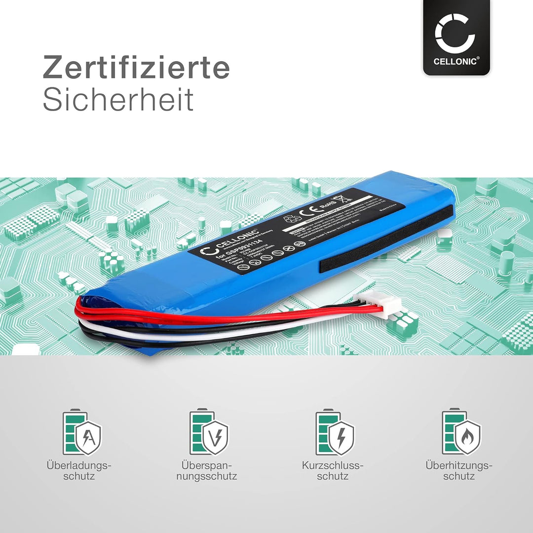 CELLONIC, Lautsprecherakku kompatibel mit JBL Xtreme 1 (5000mAh, 7.4V) Ersatzakku GSP0931134 1x 5000