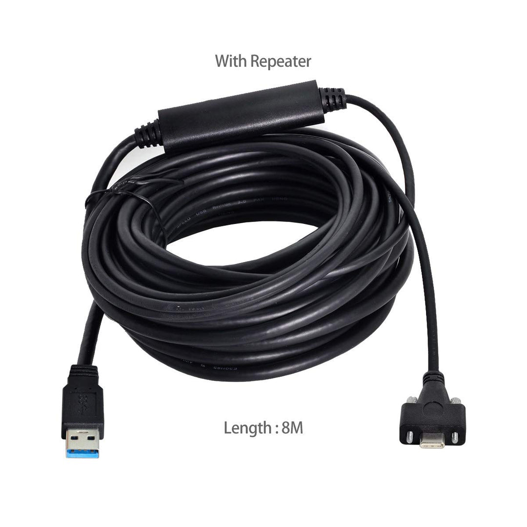xiawai 8 Meter USB 3.1 Typ-C Doppelschrauben Verriegelung auf Standard USB 3.0 Datenkabel Halterung