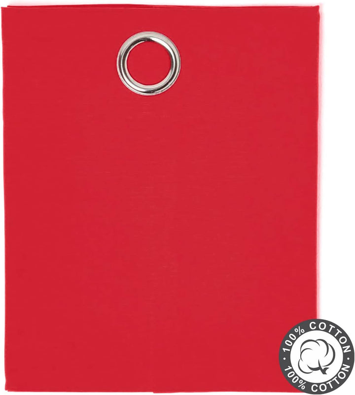 Homescapes 2er Set eifarbige Ösen Gardinen je B117 x L137 cm aus 100% Baumwolle, blickdichte Vorhäng