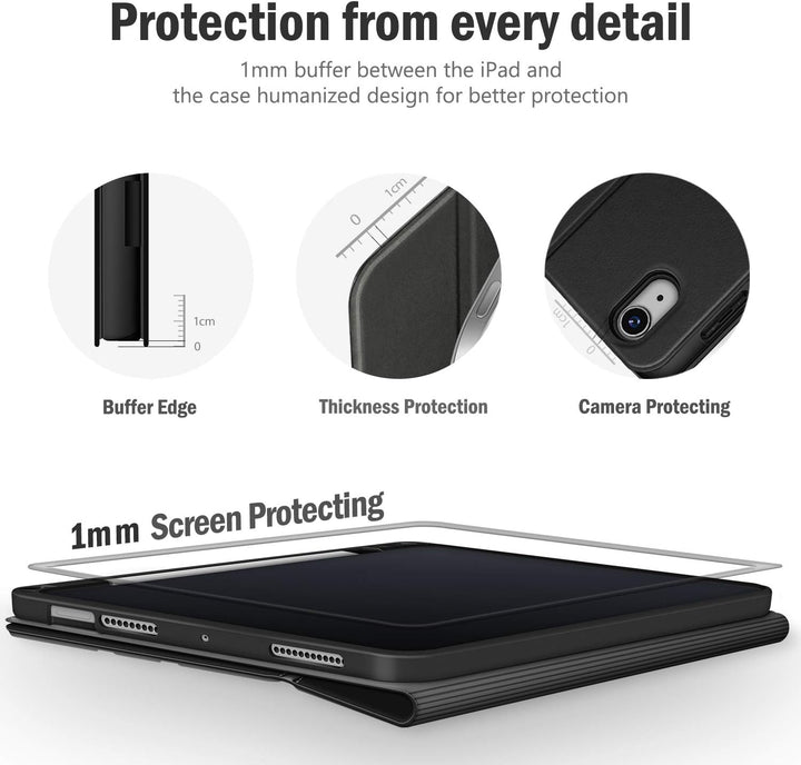 Antbox Leder Hülle iPad Air 2022 5.Generation/iPad Air 2020 4.Gen Hülle iPad 10.9 Zoll mit Stifthalt