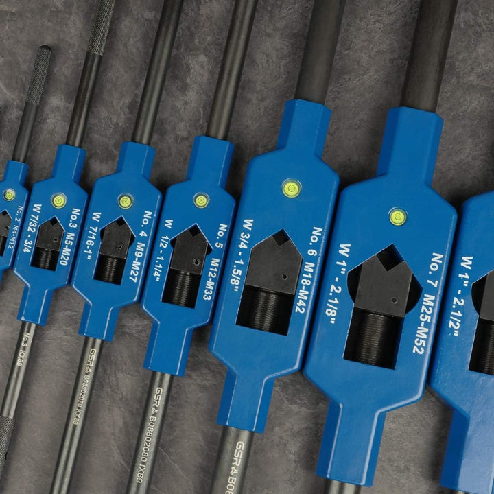 GSR Stahl-Windeisen mit Zentrierauge, Silver (Gr.6 | M18 - M42), Halter für Gewindebohrer, Vierkanta