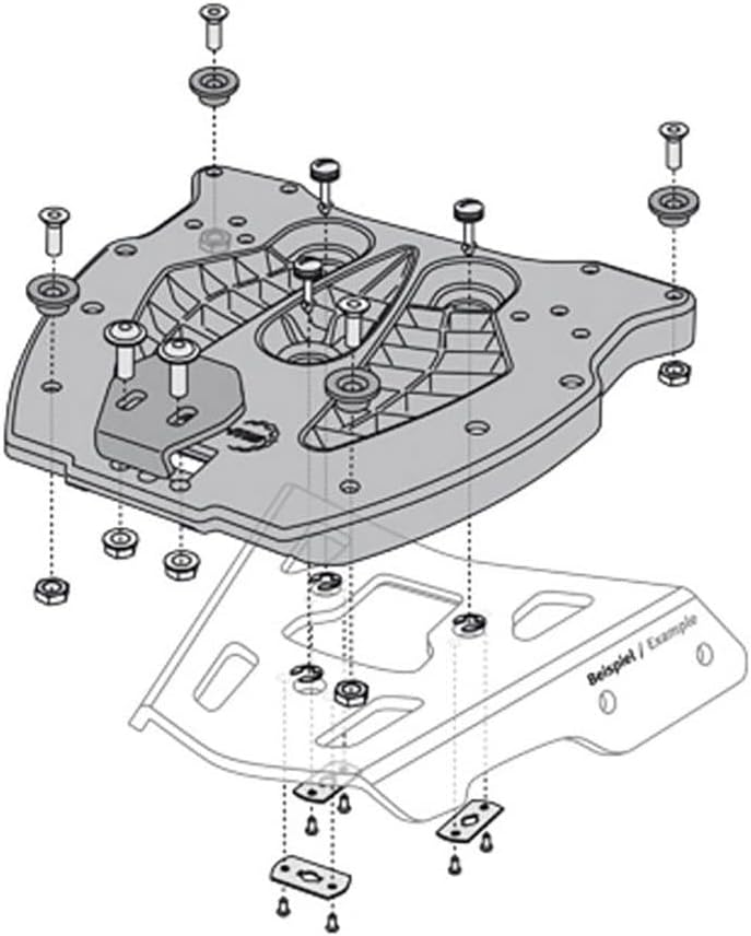 Adapter Plate for Alu-Rack Sw-Motech for Trax Top Case. Black
