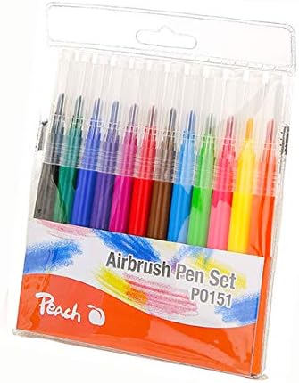 Peach elektrischer Airbrush Stift - 12 Farben - inkl. mehr als 70 Vorlagen - PO150, Blau, Airbrush S