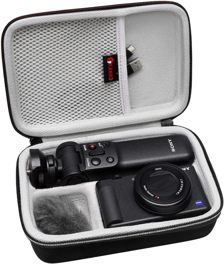 XANAD Eva Reisetasche für Sony ZV-1 ZV-1II 2 Kamera mit Vlogger Zubehör-Kit Stativ und Mikrofon - Re
