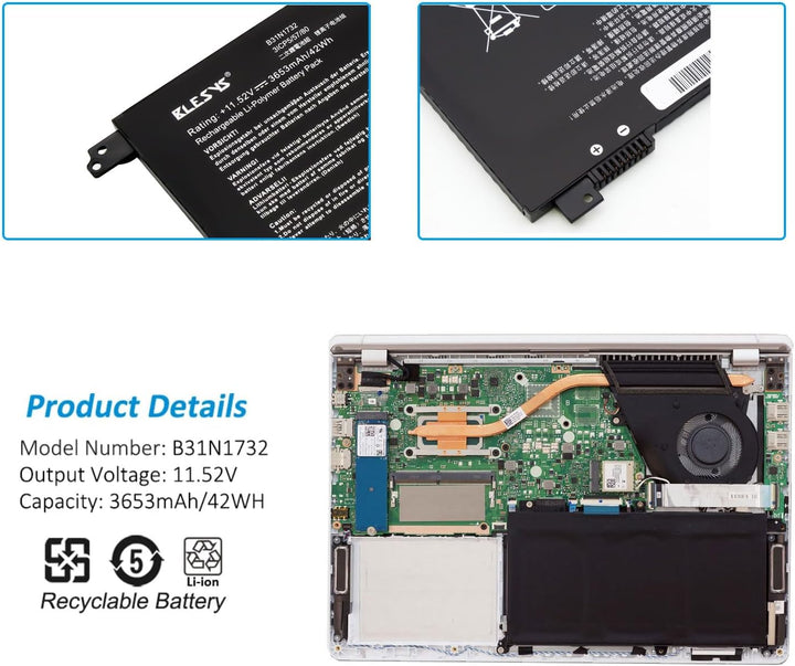 BLESYS Laptop Akku für Asus K571G K571GD K571GT K571L K571LI N571 N571G N571GD NX571 NX571G NX571GT