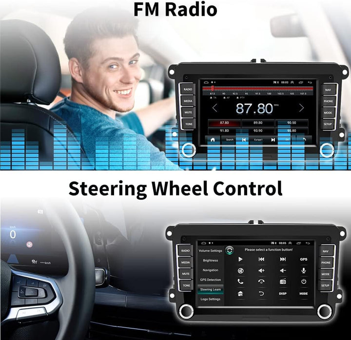 Android Wireless Carplay Autoradio mit Navi für VW Golf 5 6 Polo Passat, 7 Zoll Touch Display Radio