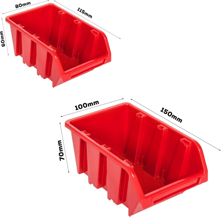 botle 82 Stapelboxen Wandregal Werkzeugwand 772 x 780 mm Kunststoff Werkzeughalter Wandplatte Garage