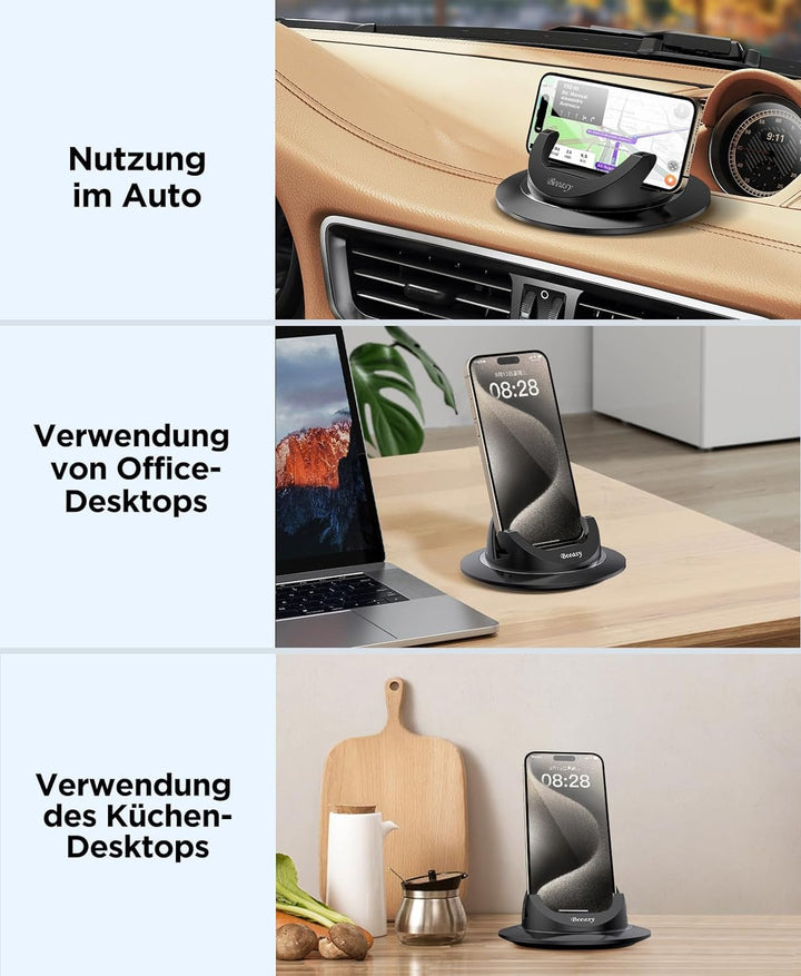 Beeasy Handyhalterung Auto, Handy Halterung Auto Armaturenbrett Kfz Handyhalter 360° Drehbar Autohal