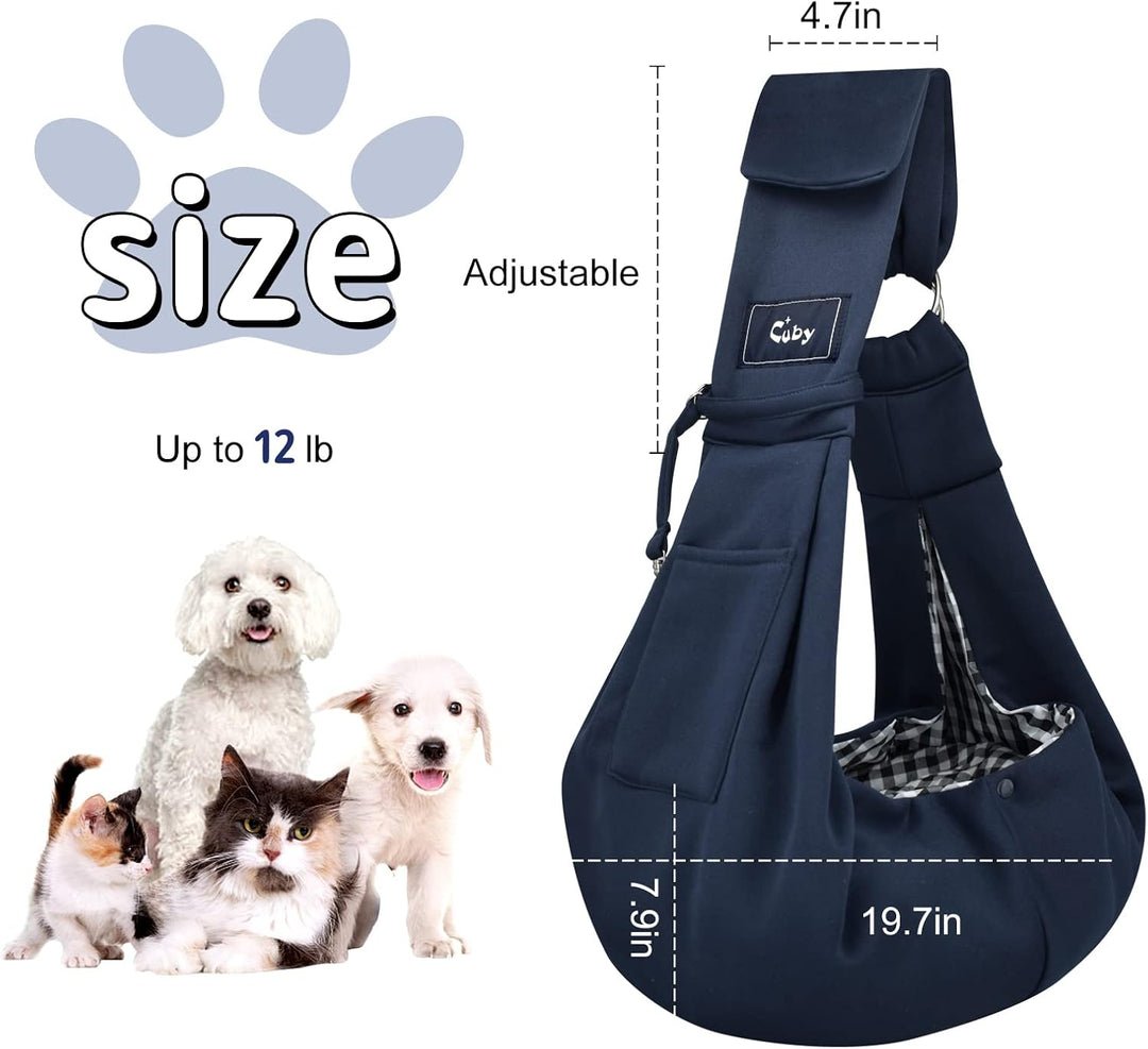 Cuby Hundetragetuch für Hunde und Katzen, wendbar, für Haustiere, Papoose Bag, weiche Tasche und Tra