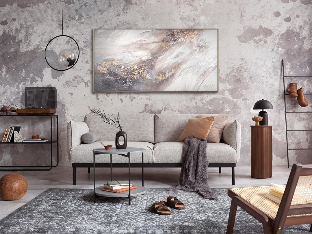 YS-Art Abstrakt Acryl Gemälde auf Leinwand Relax handgemalt Wandbilder Wohnzimmer modern Wohndekor B