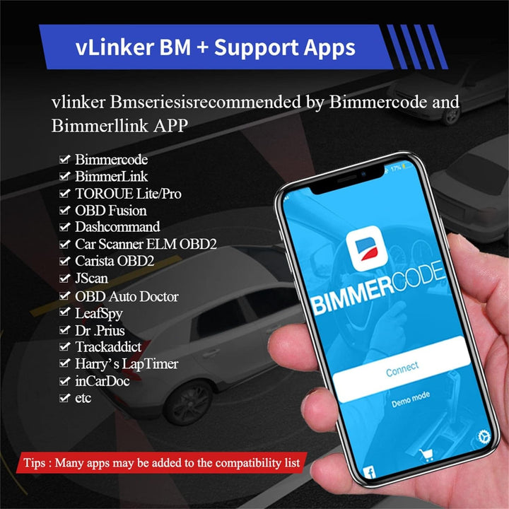 vLinker BM+ OBD2 Bluetooth Diagnose Scan Tool, OBDII Autoscanner für iOS, Android, und Windows - Gem