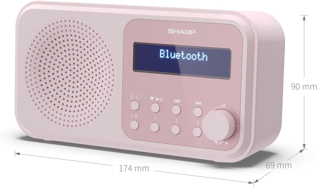 SHARP DR-P420 Portables Digitalradio (DAB/DAB+/FM mit RDS, USB, Bluetooth 5.0, 3,5mm Klinke Wecker-F
