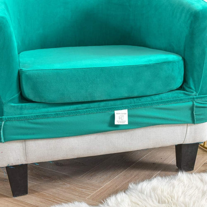 BEEK 4TZW Cover Stretch Velvet Protector 2 Pieces Armchair Throw Cocktail Plush Slipcovers Tullsta C