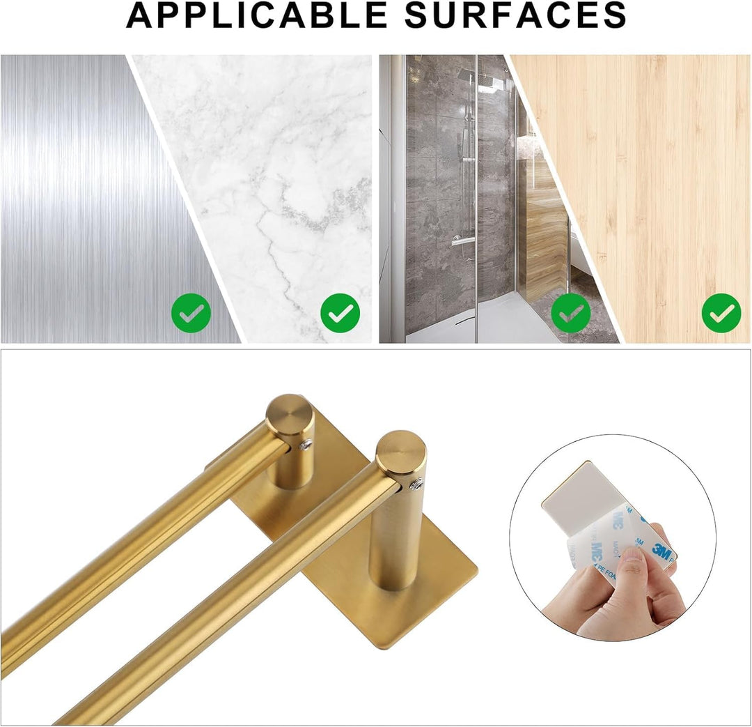 Handtuchhalter Ohne Bohren, SUS304 Edelstahl Handtuchhalter, Ausziehbar Doppel 40-75cm Bad Handtuchs