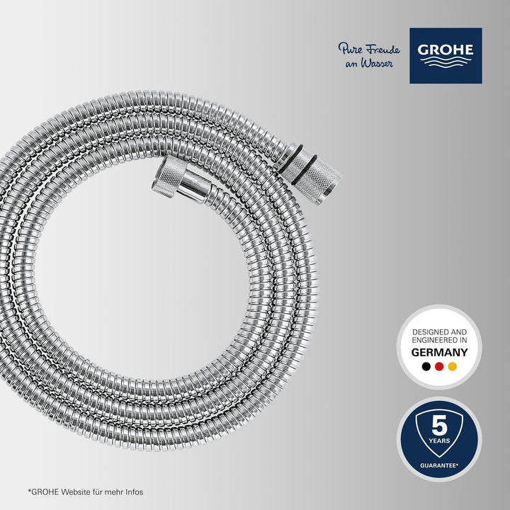 GROHE Vitalioflex - Metallbrauseschlauch (1750 mm, verstärkte Ausführung, knickfest, hitzebeständig)