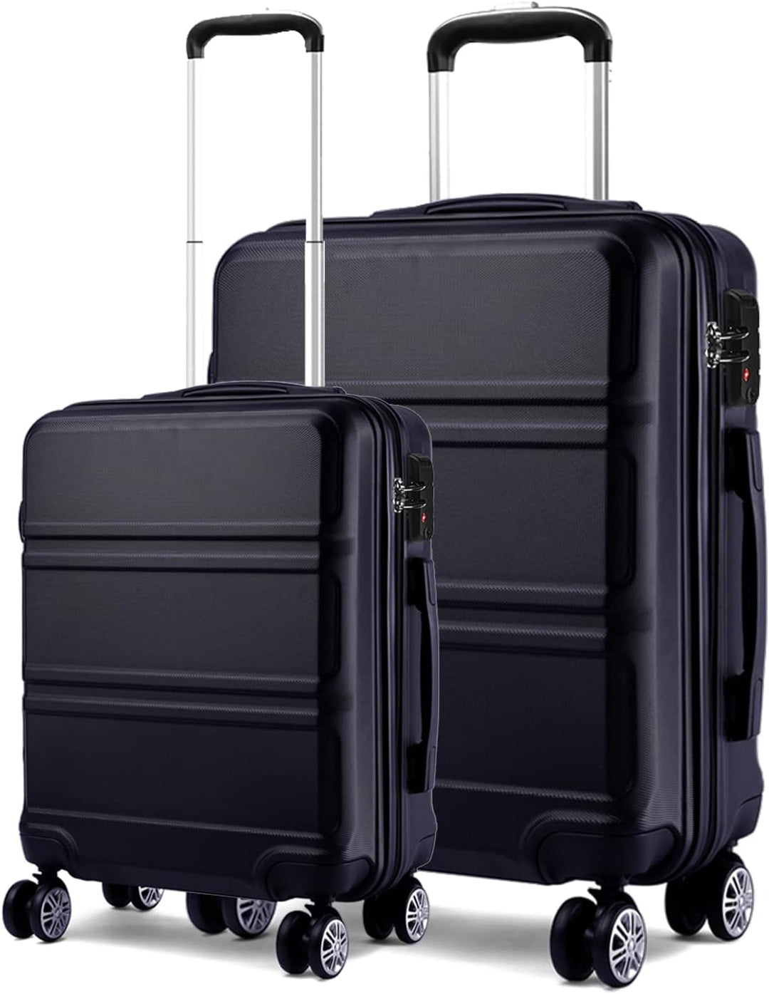 KONO Kofferset 2 Teilig Koffer Trolleys Gepäcksets, 55cm Handgepäck Koffer und 74cm Gross Koffer, Le