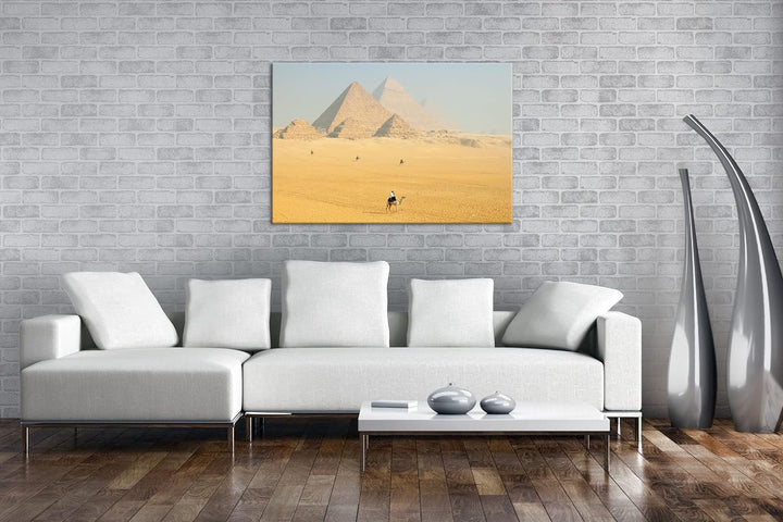 deyoli Pyramiden von Gizeh Format: 60x40 als Leinwandbild, Motiv fertig gerahmt auf Echtholzrahmen,