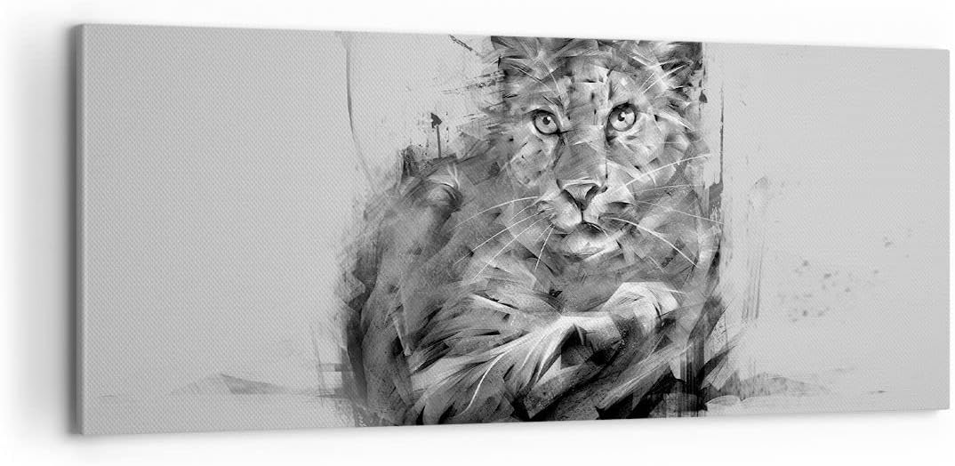 Panorama Bilder auf Leinwand 100x40cm Leinwandbild Tier Abstraktion Gross Wanddeko Bild Schlafzimmer