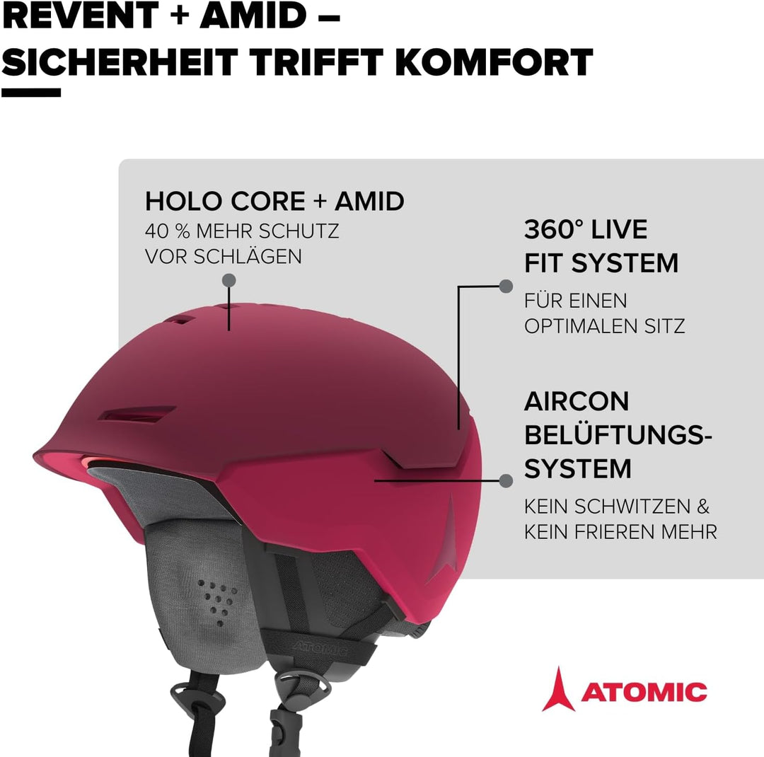 ATOMIC Revent + AMID Skihelm - Unisex für Erwachsene - Individuelle Passform & präziser Sitz - Überl