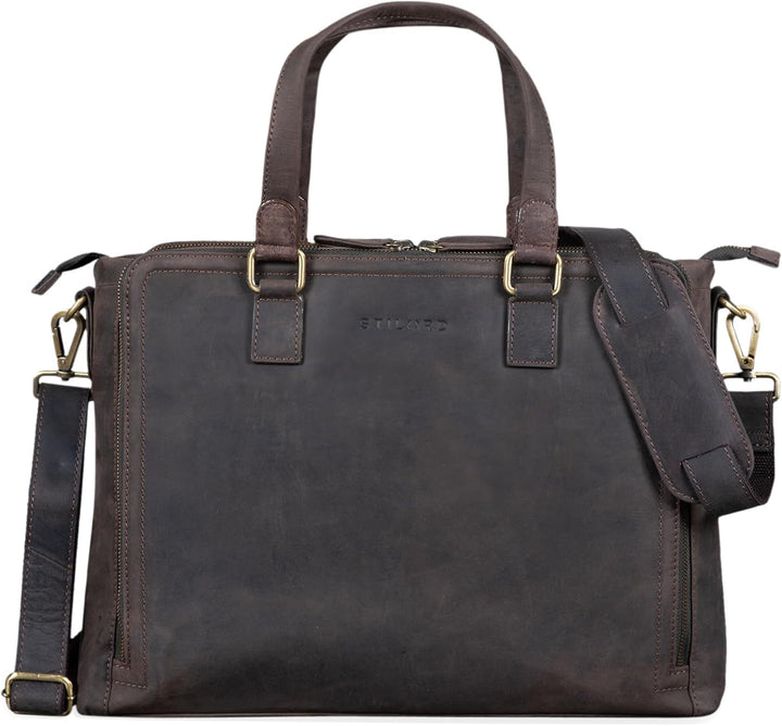 STILORD 'Claire' Businesstasche Damen Leder 15 Zoll Laptoptasche DIN A4 Aktentasche Umhängetasche un