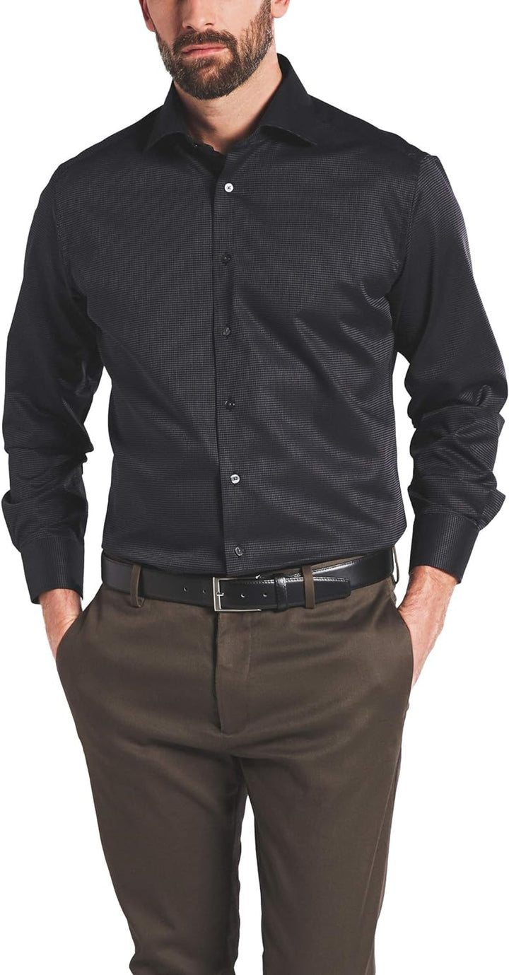 eterna Langarm Hemd Modern Fit Kettlancé strukturiert,W41 Langarm,Schwarz