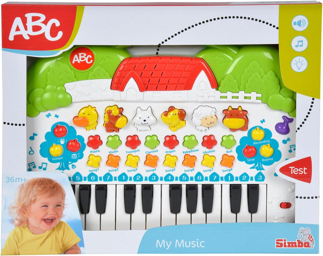 Simba 104018188 - ABC Tier-Keyboard, mit verschiedenen Sounds und Einstellfunktionen, 28x39cm, ab 3