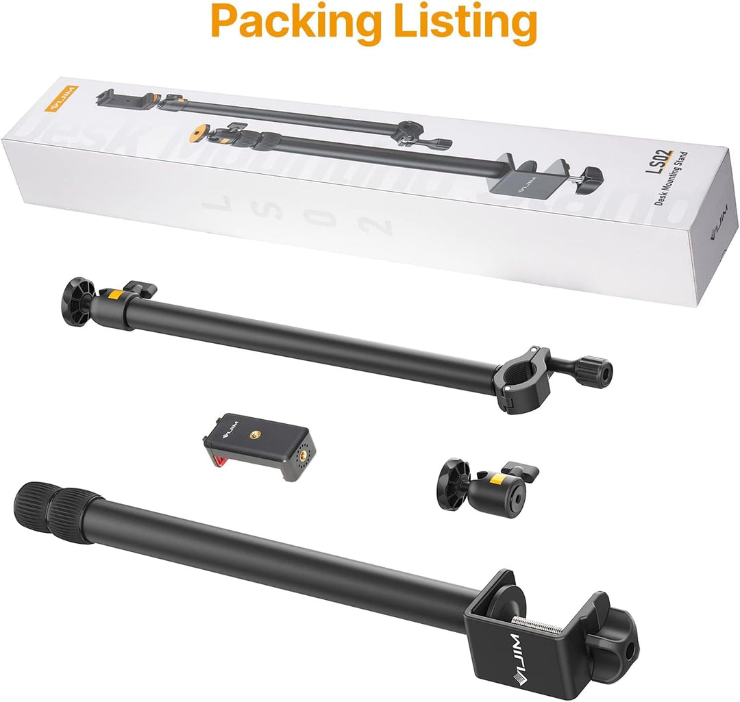 Kamera Tischhalterung, ULANZI LS02 Kamera Tischstativ, 44cm-105cm Einstellbar, Overhead Stativ für S