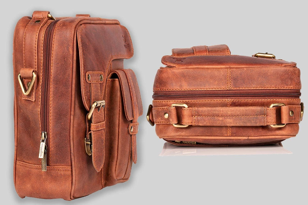 MATADOR Schultertasche Echt Leder Herren Hochwertige Arbeittasche Umhängetasche Ledertasche Tabletta