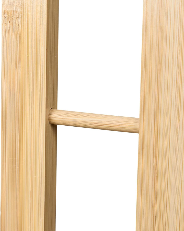 Relaxdays Handtuchhalter, 4 versetzte Stangen, Bambus Handtuchständer, HBT: 82 x 55 x 31 cm, Bad Tuc