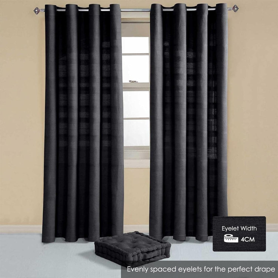 Homescapes handgewobener Vorhang Rajput im 2er Set Ösenvorhang 140 x 140 cm Dekoschal in RIPP-Optik