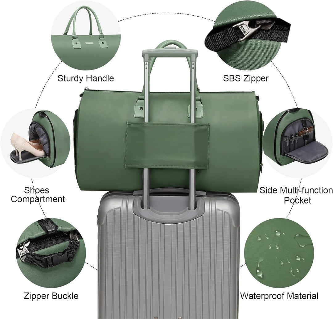 Modoker Wandelbare Kleidersäcke für Reisen, Handgepäck für Damen und Herren, Weekender – 2 in 1 häng