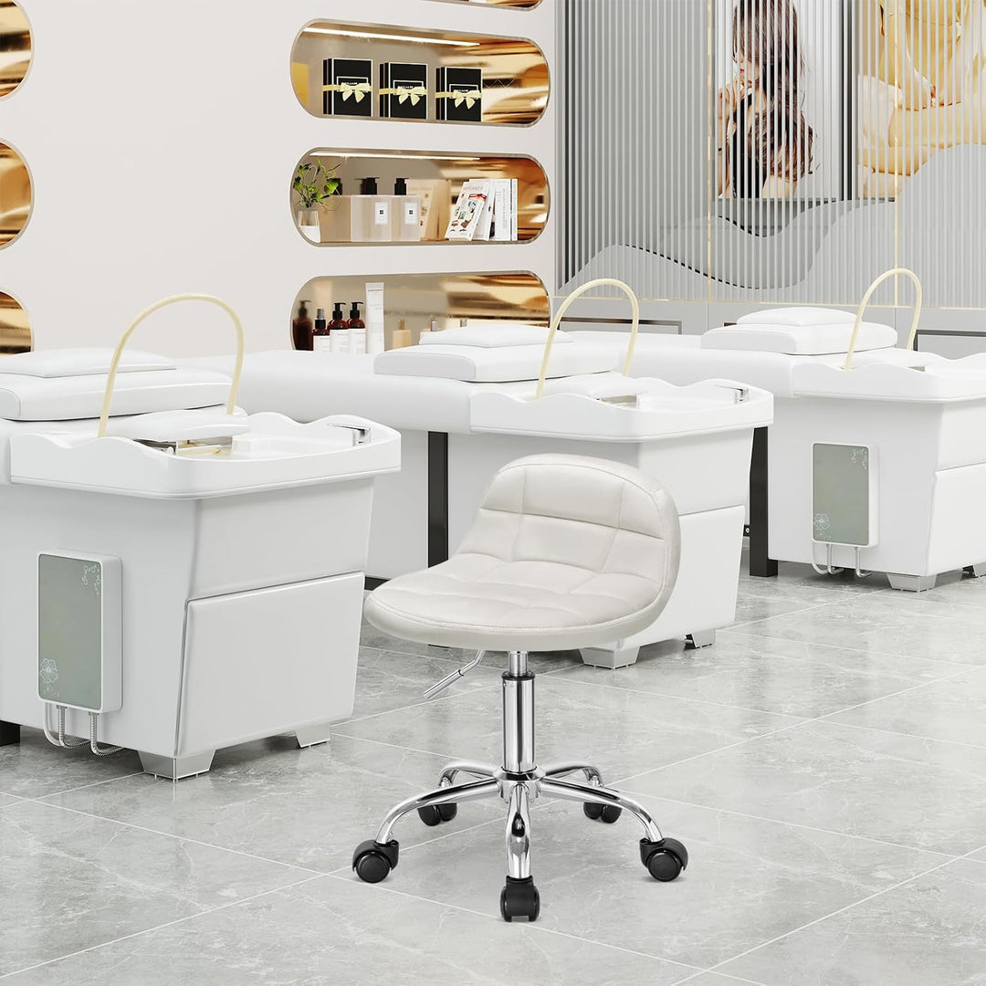 WOLTU Bürohocker mit Rollen, Schminktisch Stuhl höhenverstellbar, Rollrocker mit niedriger Rückenleh