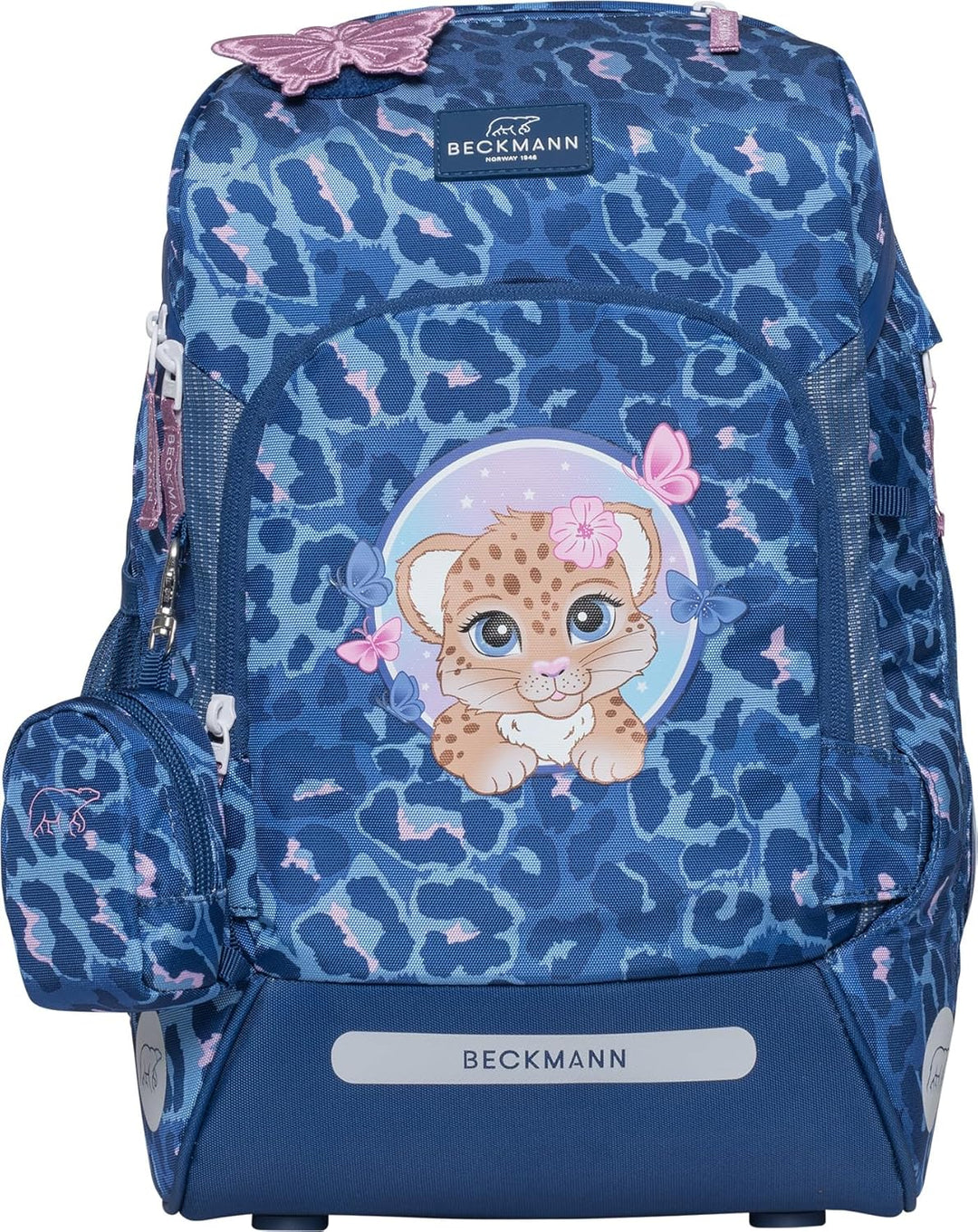 BECKMANN, Schulrucksack-Set Active Air FLX, 6-teilig, Grundschule, inkl. Regenüberzug, 22L, Cheetah