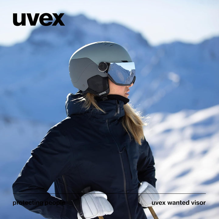 uvex Wanted Visor Visier Skihelm - Navy mat glacier - rhino matt 54-58 cm, glacier - rhino matt 54-5