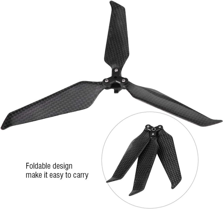 Dilwe 3-Blatt-Propeller, Kohlefaser-Schnellkupplungsrequisiten 8743 Foldble-Propeller mit Geräuschun