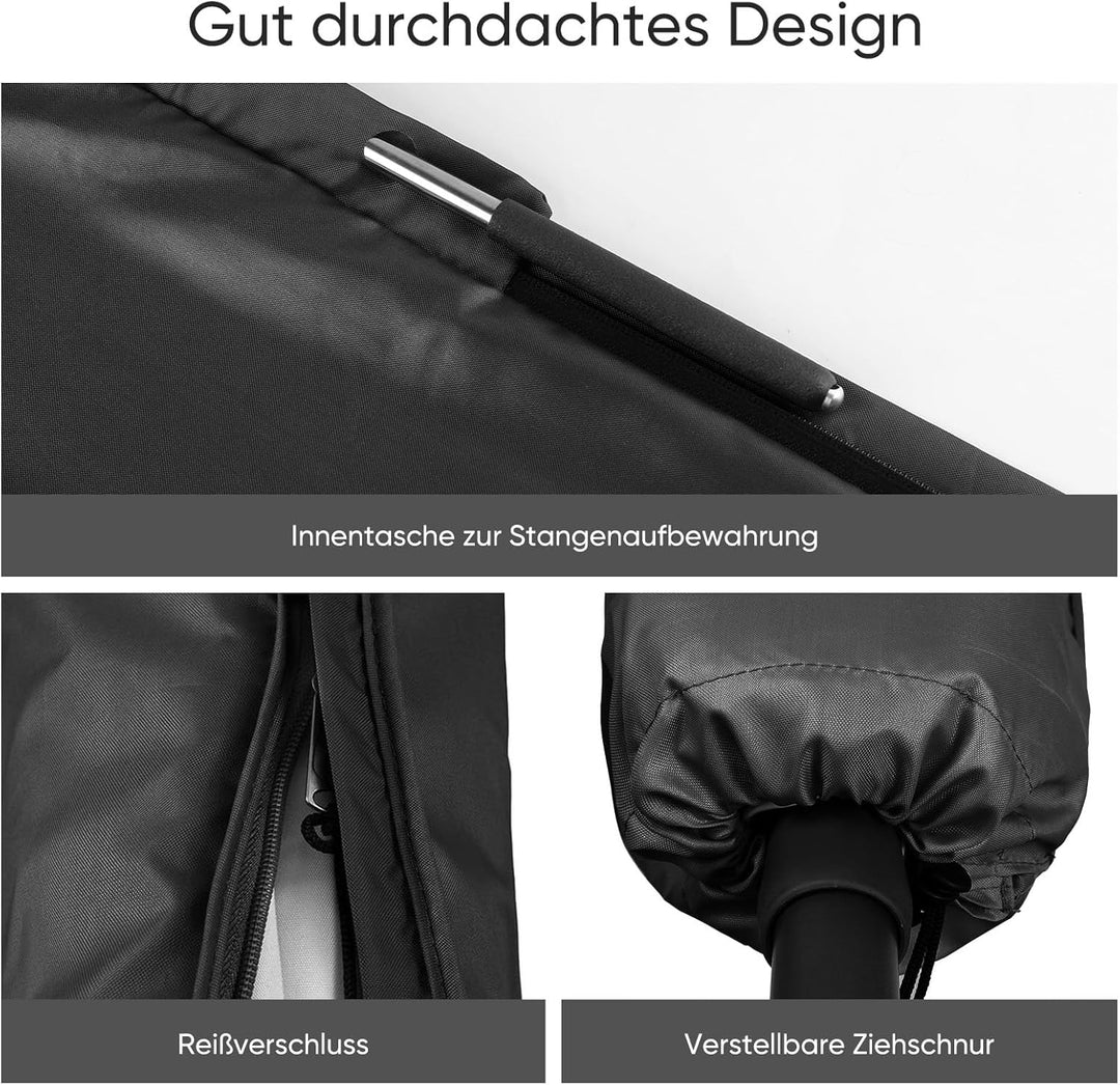Sekey Schutzhülle für Ampelschirm/Sonnenschirm,Abdeckhauben für Sonnenschirm, 100% Polyester