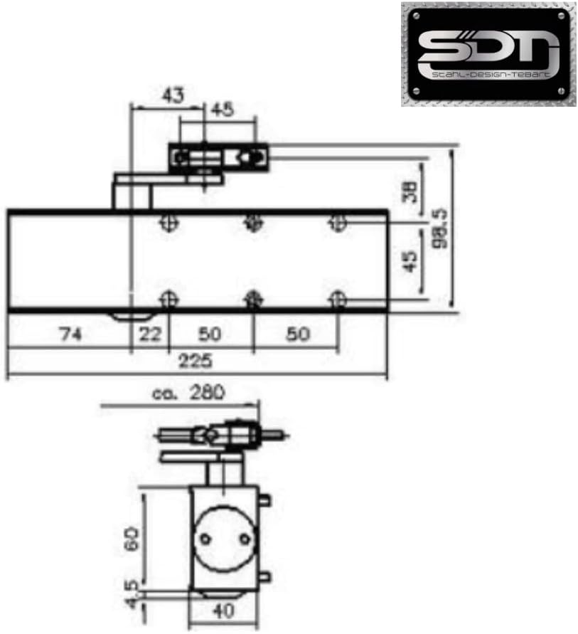 Obentürschliesser Dormakaba TS 73 V - RAL9016