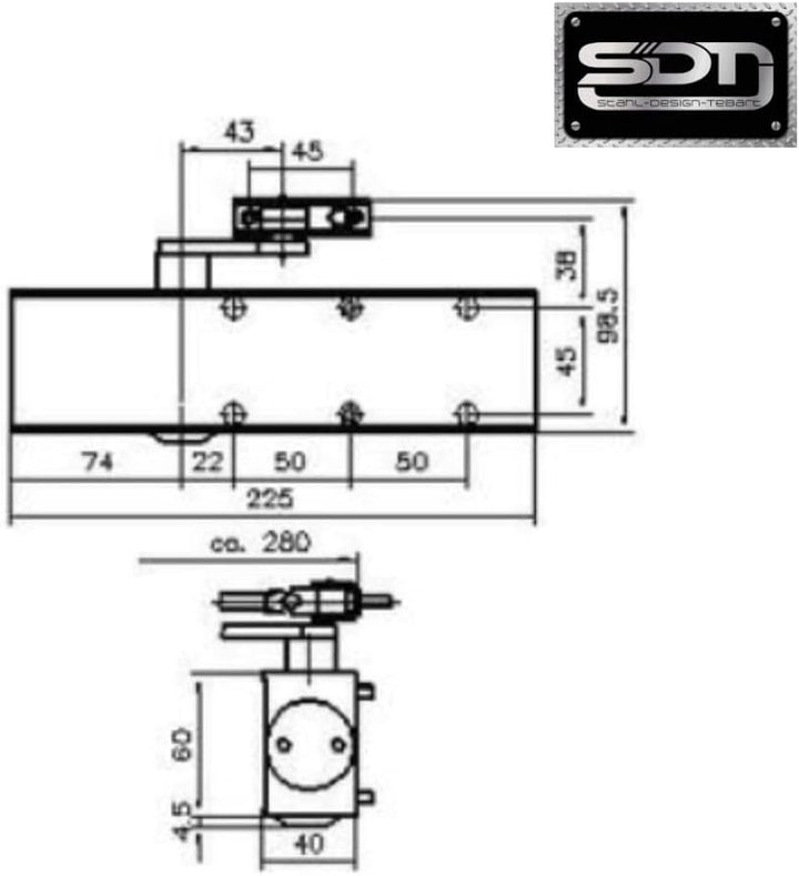 Obentürschliesser Dormakaba TS 73 V - RAL9016