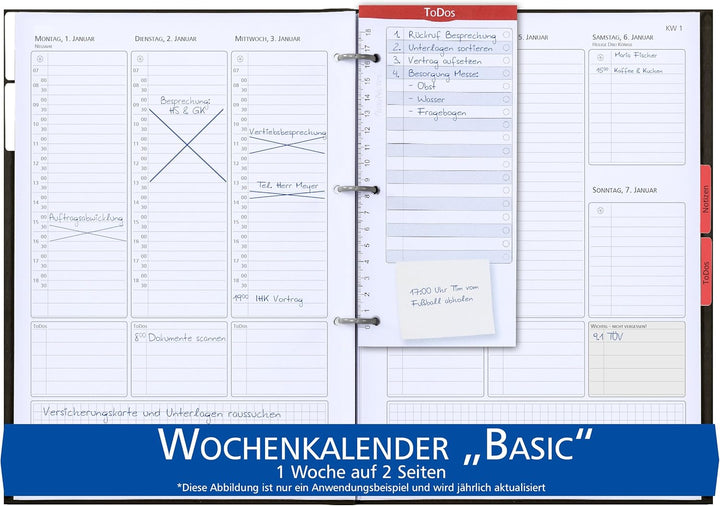 flexiNotes® ORGANIZER A4 2023 Typ: "Business", Wochenkalender Basic (beere, M) beere M, beere M