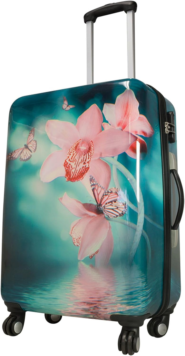 Bowatex Mittlerer Reisekoffer, chic Orchidee, Blumen Koffer 67 cm