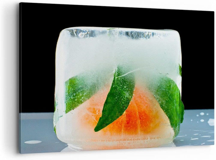 Bilder auf Leinwand 100x70cm Leinwandbild Gefroren frucht dessert bio Gross Wanddeko Bild Schlafzimm