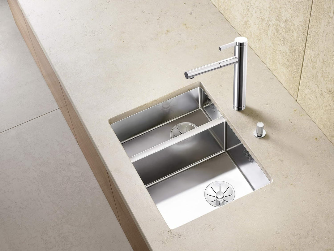 BLANCO CLARON 340/180-U | Edelstahl | Einbauart: Unterbau | Hauptbecken links | ohne Ablauffernbedie