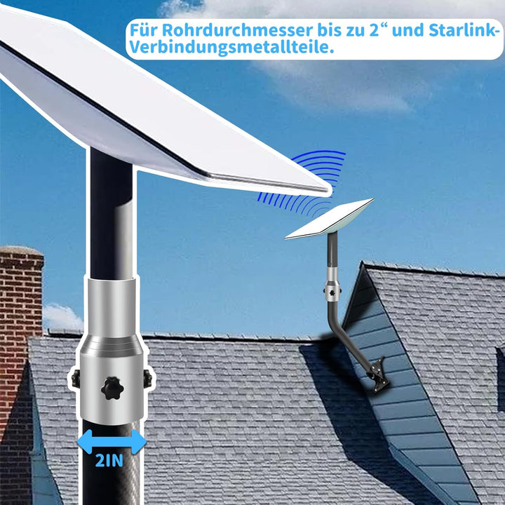 Starlink Halterung, Starlink Rohradapter: Passend für Rohrdurchmesser innerhalb von 2 Zoll und Starl